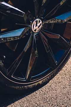 black and silver car wheel