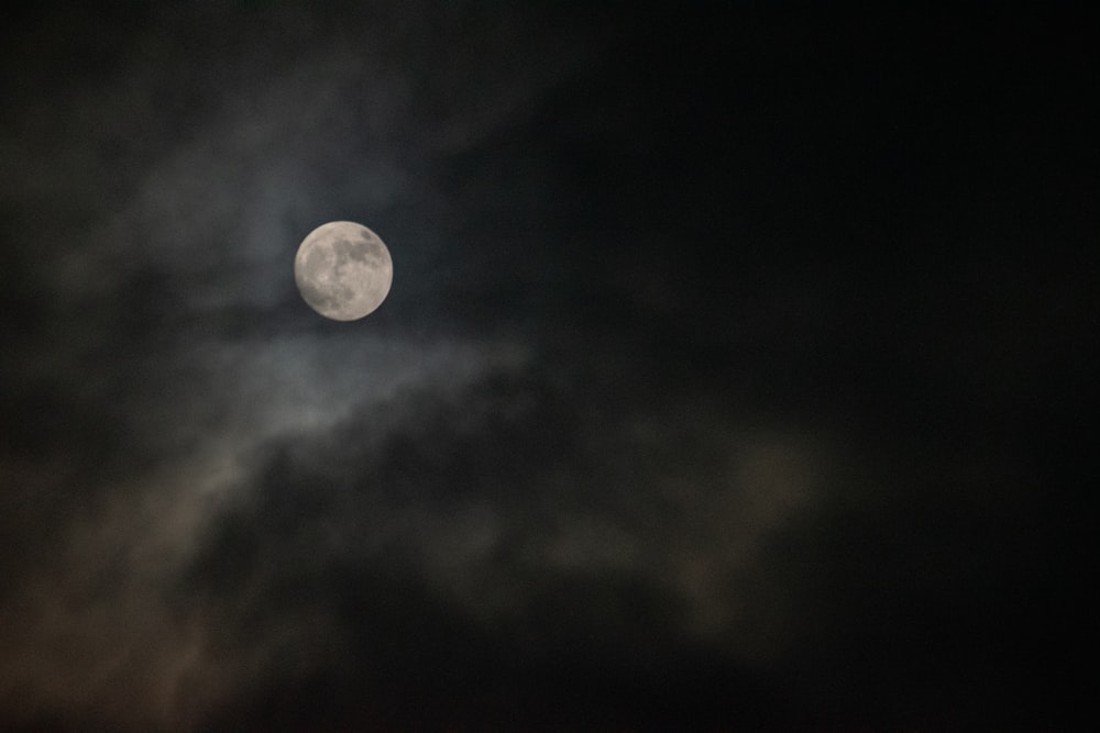 luna piena nel cielo notturno