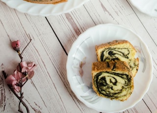 bread on white ceramic plate