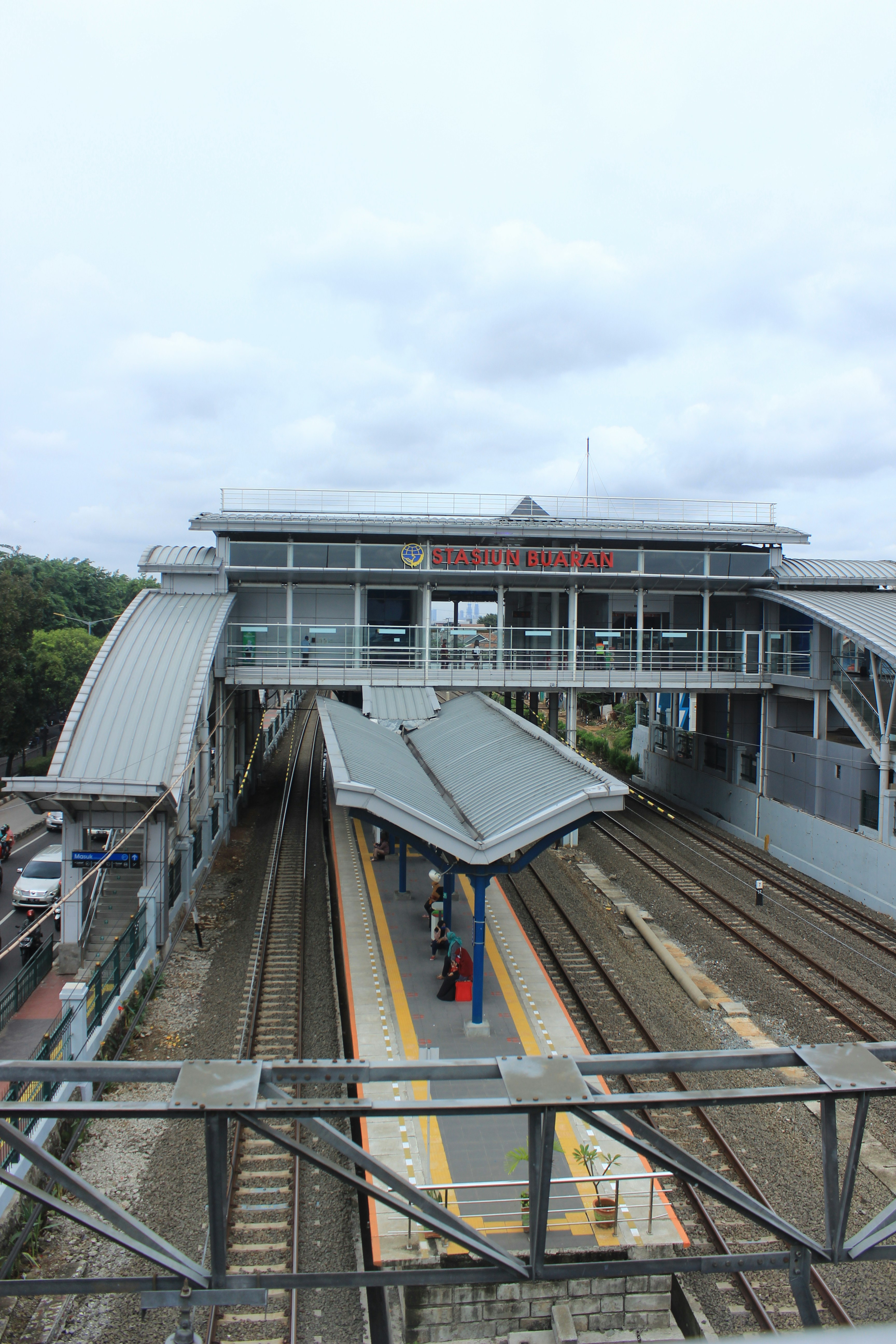 white and gray train station