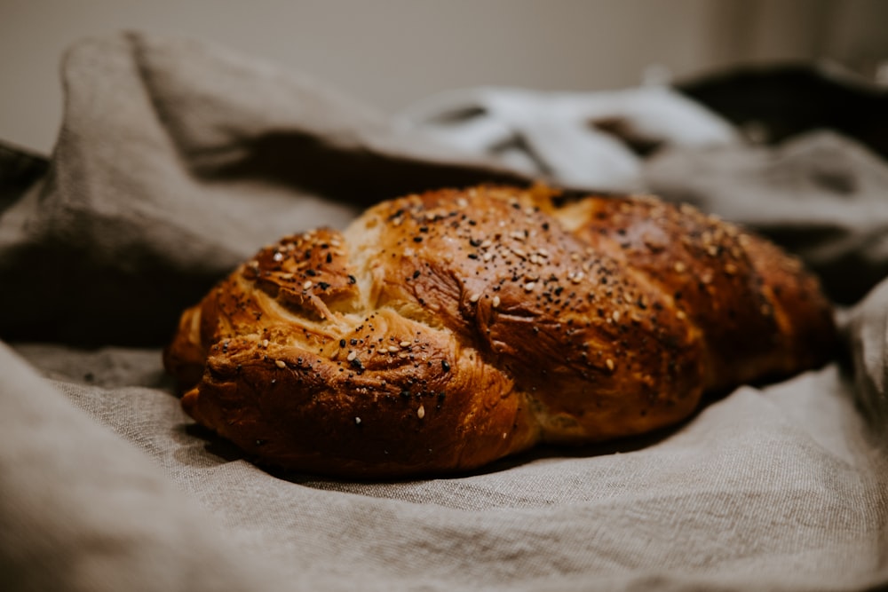 brown bread on white paper