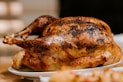 roasted chicken on white ceramic plate