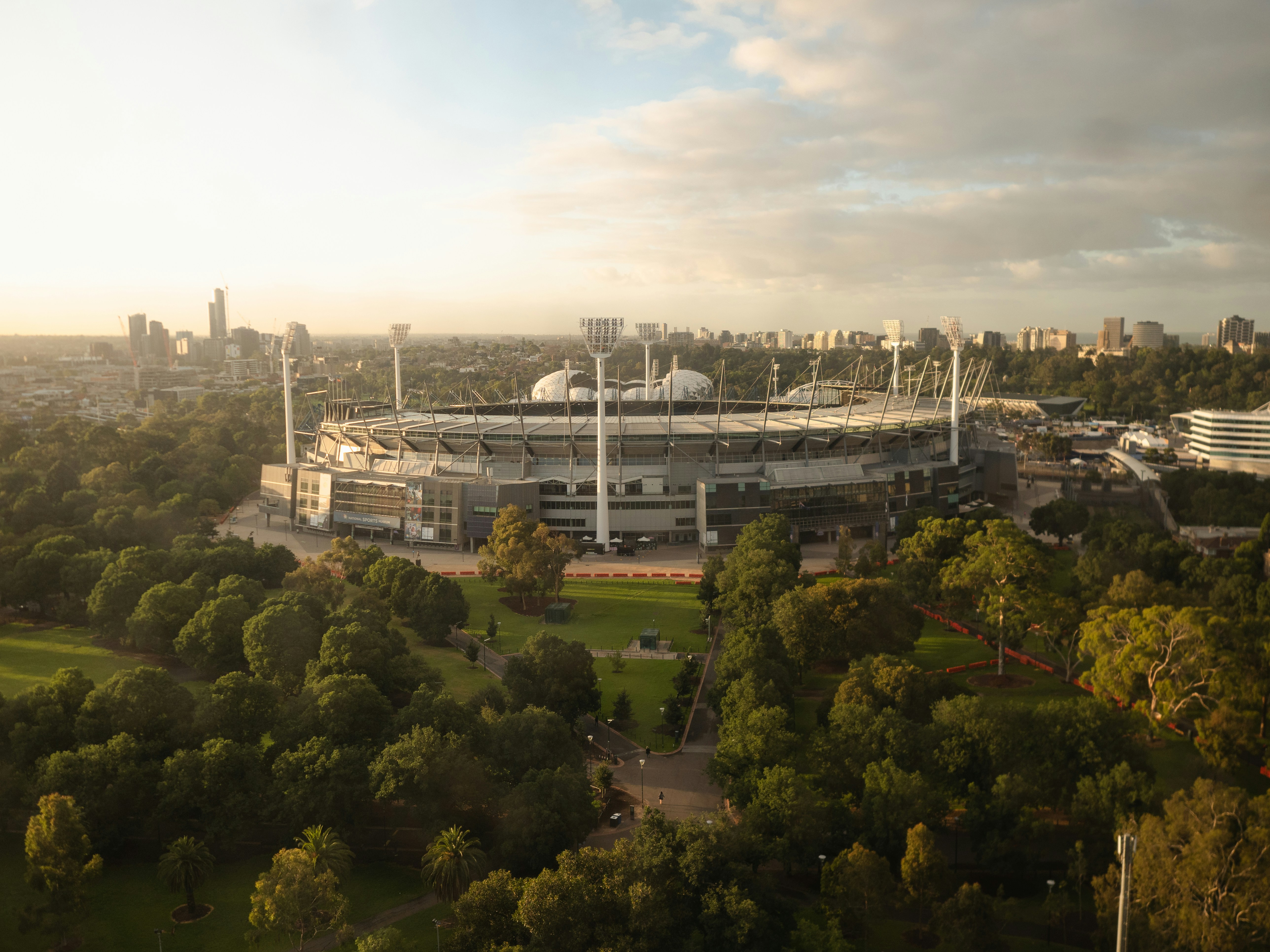 Morning sunrise of the Melbourne Cricket Ground (MCG)