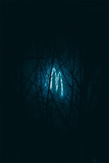blue and white light fixture