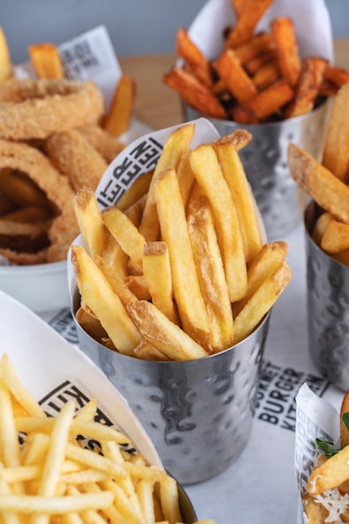 french fries on white ceramic plate