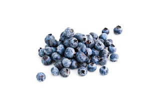 blue and white round fruits