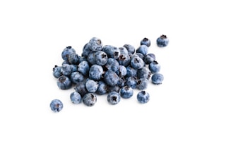 blue and white round fruits