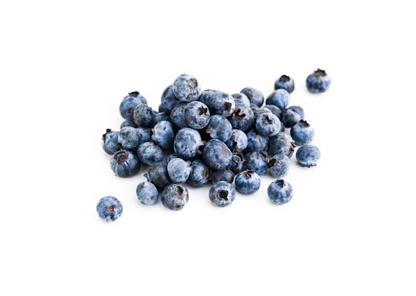 blue and white round fruits