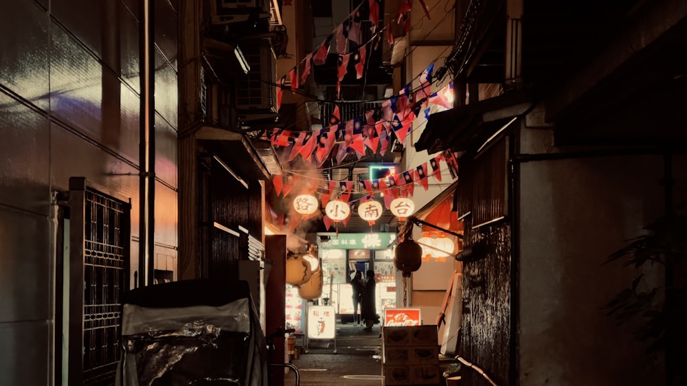 red and white balloons on the street