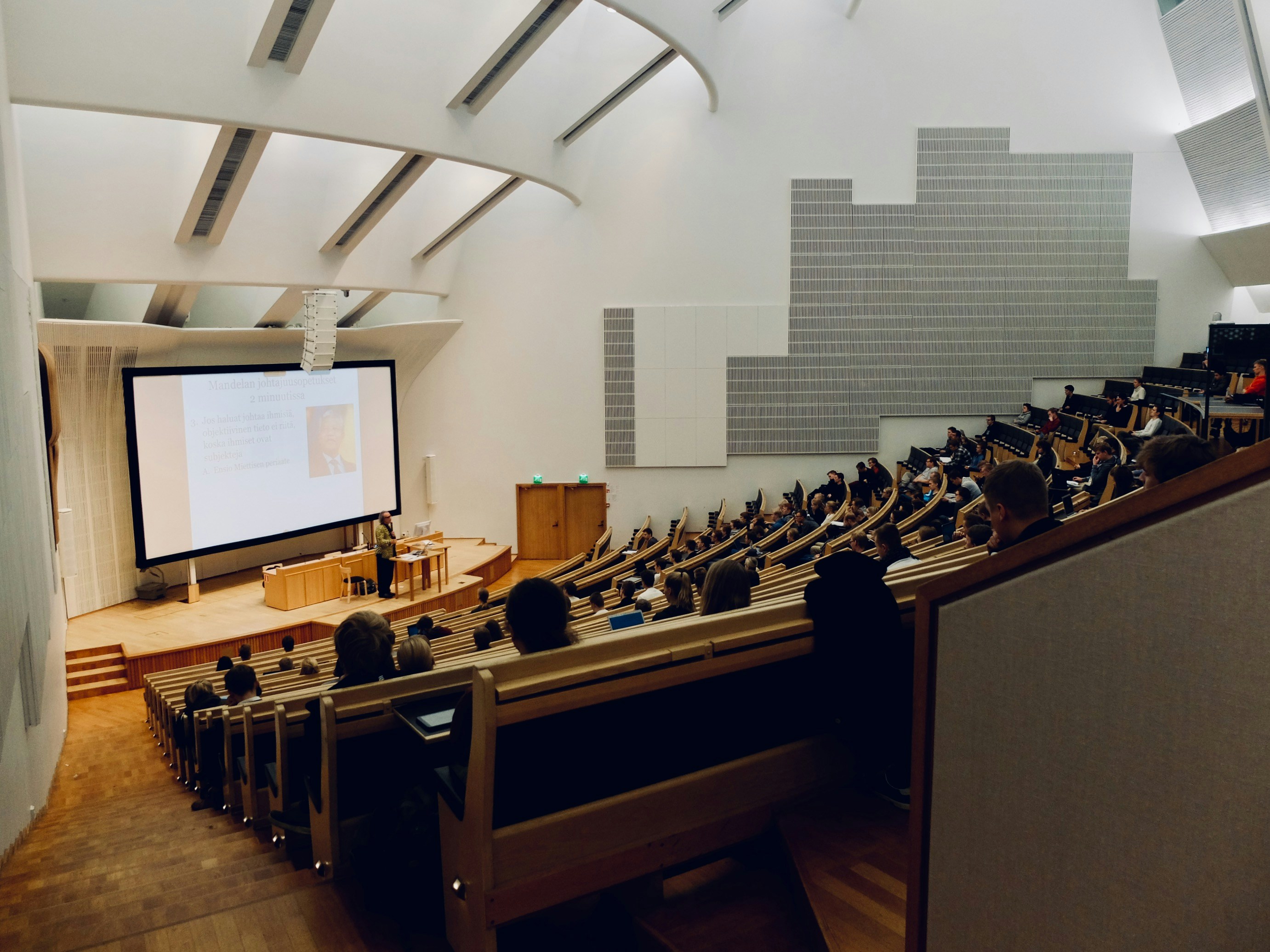 university seminar room with interactive digital whiteboards
