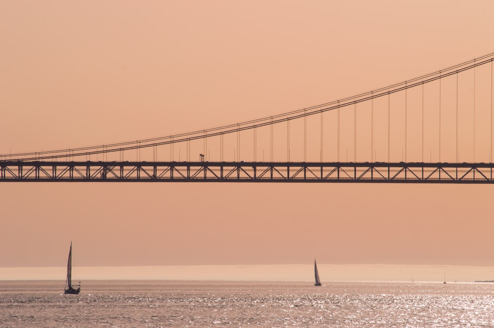 silhouette of bridge during sunset