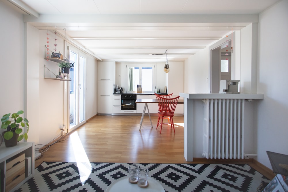 brown wooden table on brown wooden parquet floor