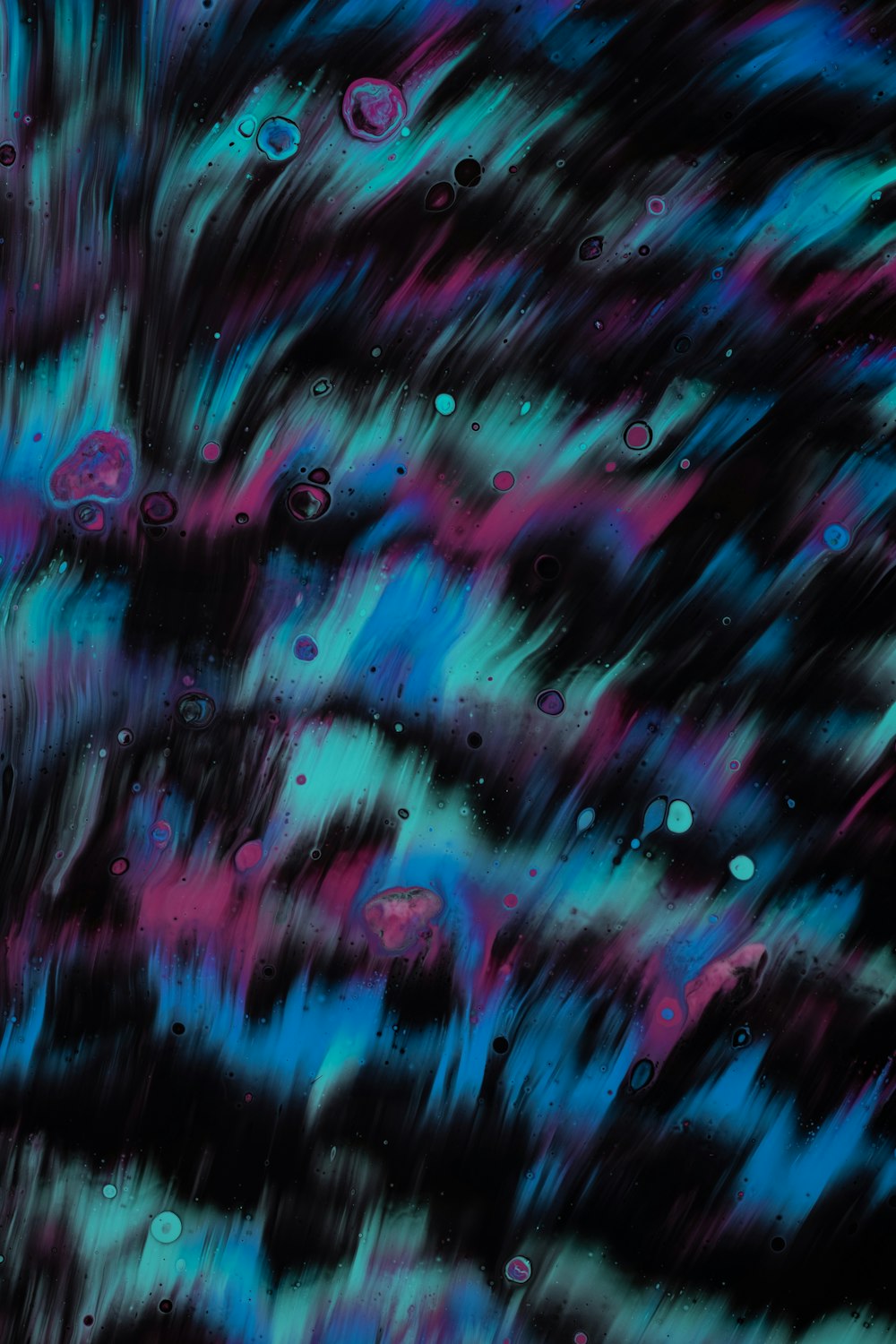 teal and pink abstract painting