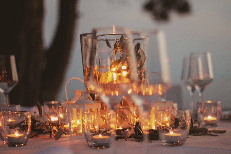 Portavelas con luz cálida