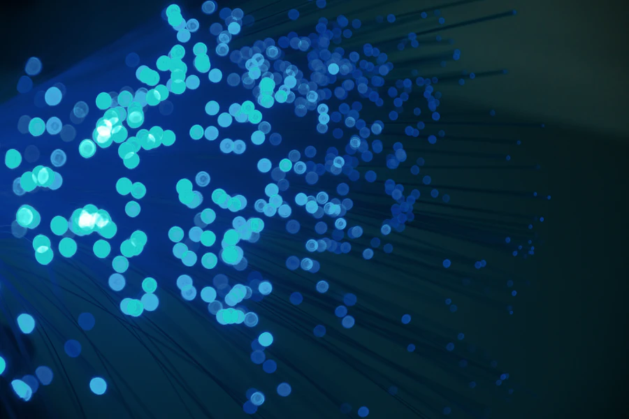 Blue digital light pattern representing managed Wi-Fi services
