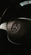 black mercedes benz steering wheel