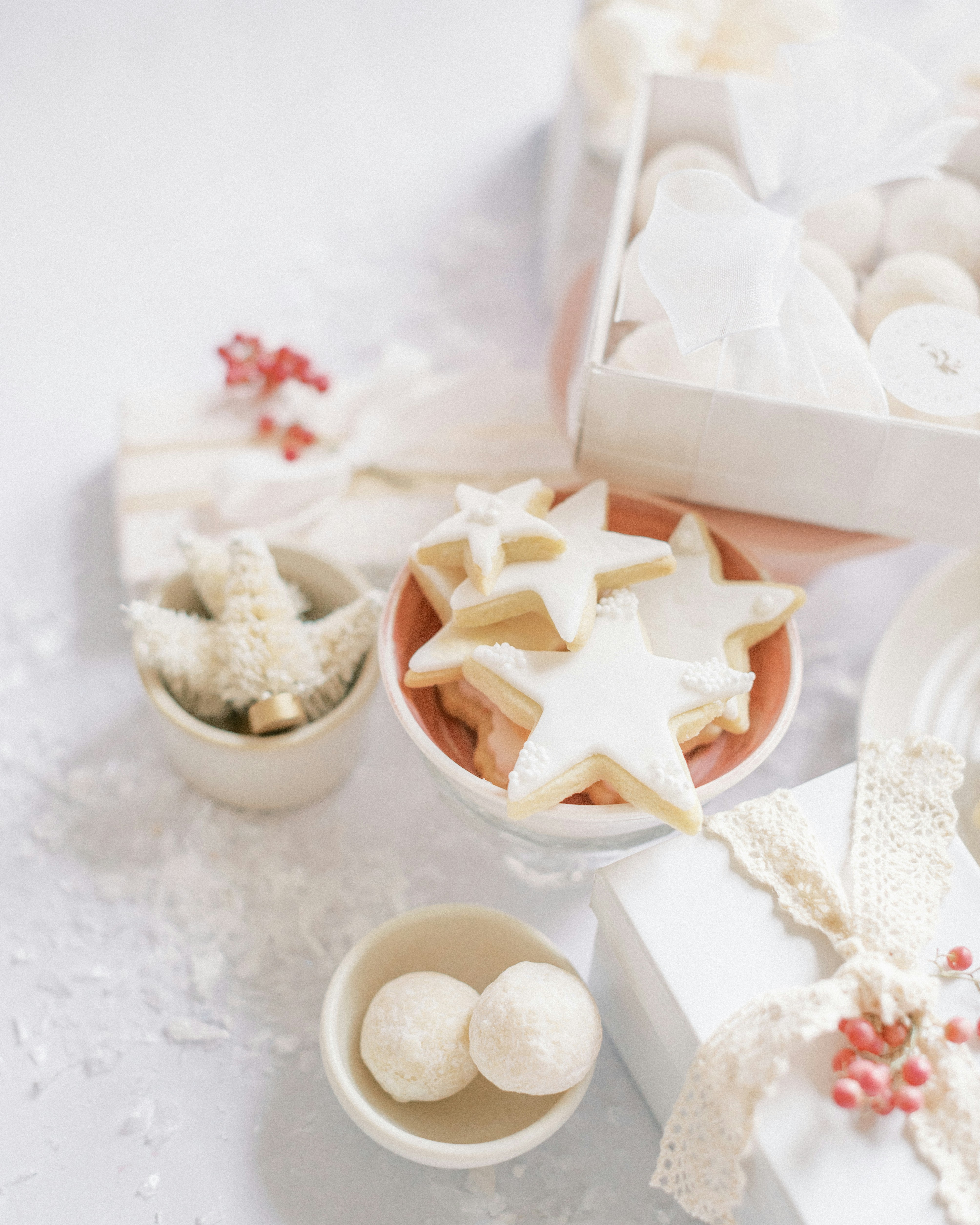 white ceramic bowl on white table