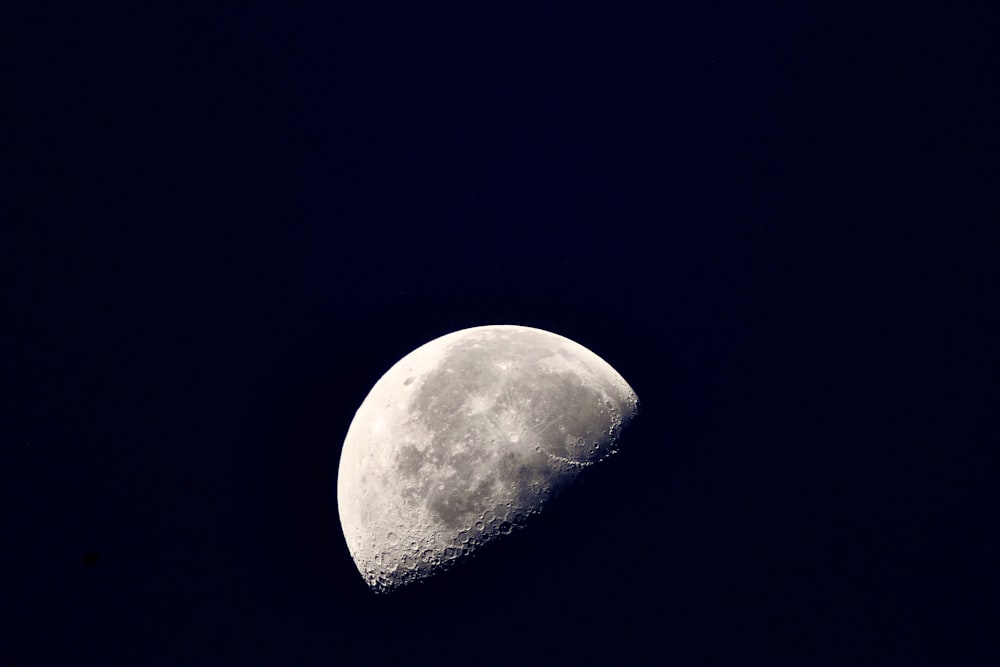 white full moon on black background