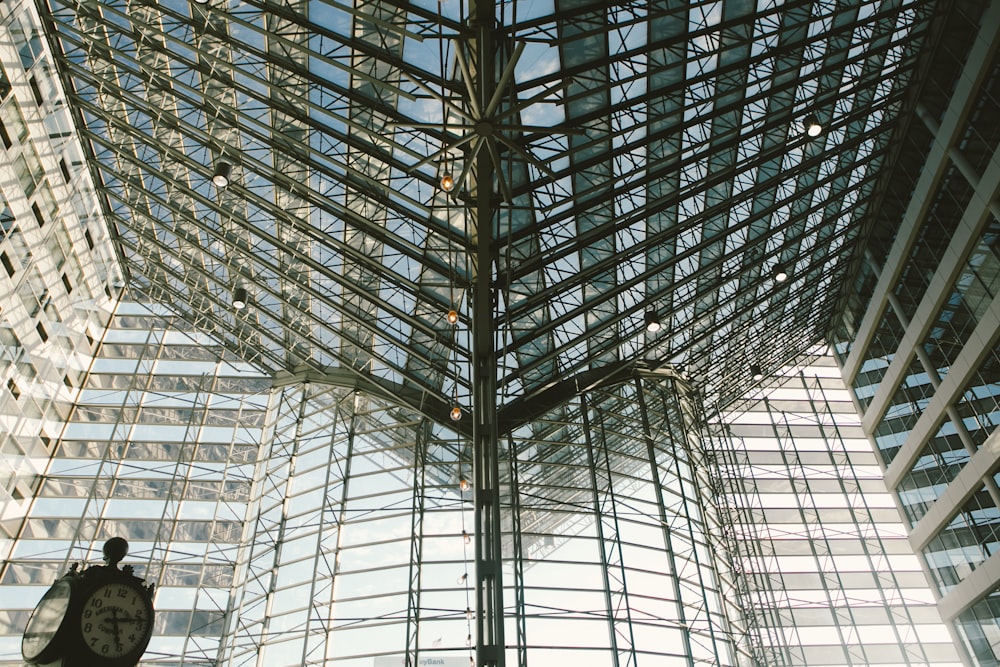 black metal frame glass roof