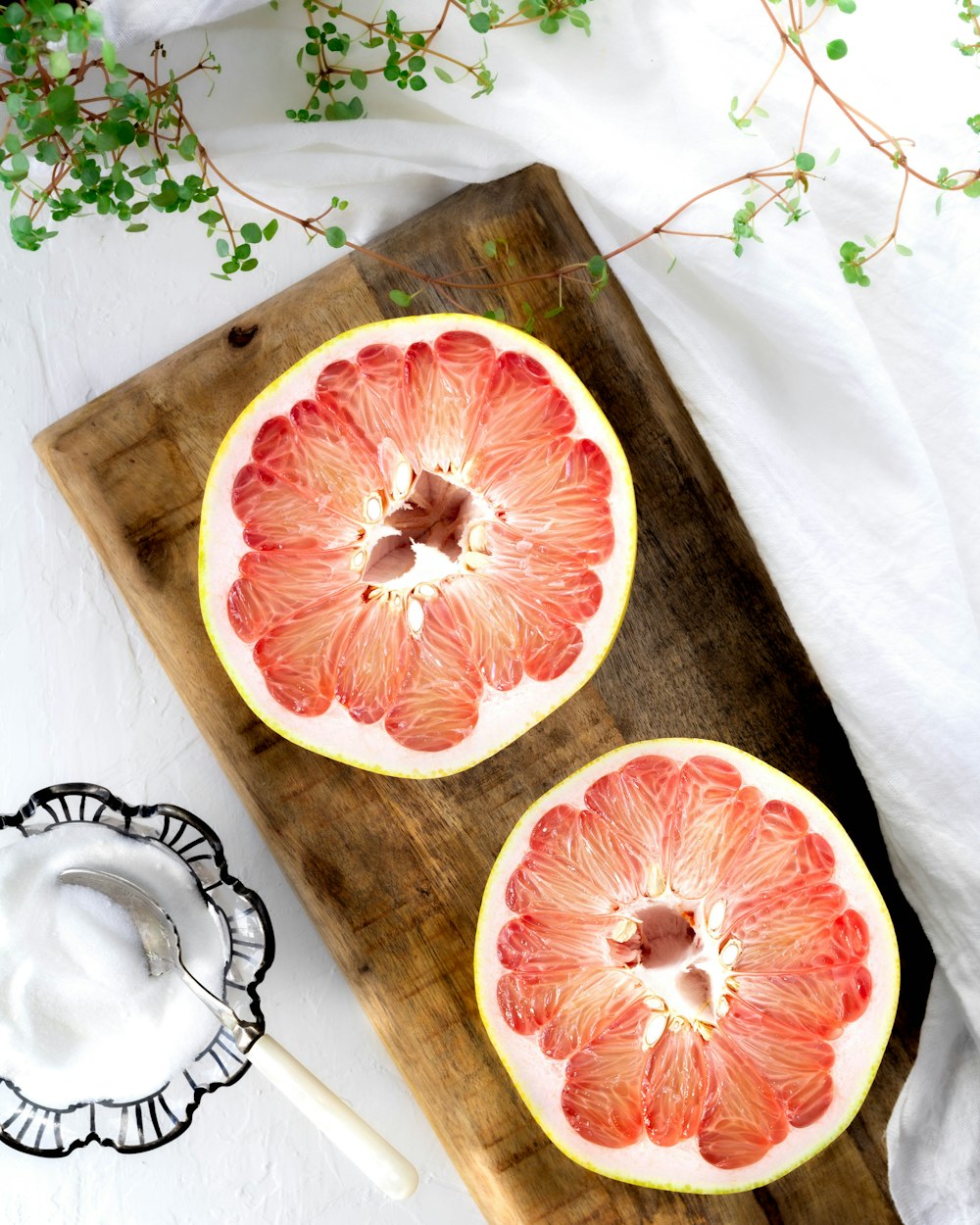 orange and white floral table cloth