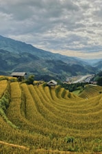 green grass field near green mountains during daytime