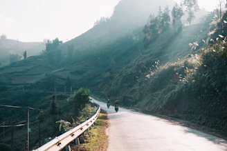 A serene roadside fort view captured during a motorcycle trip