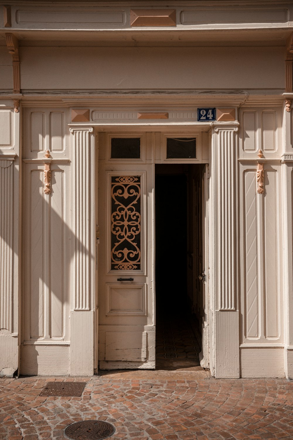 white and brown wooden door