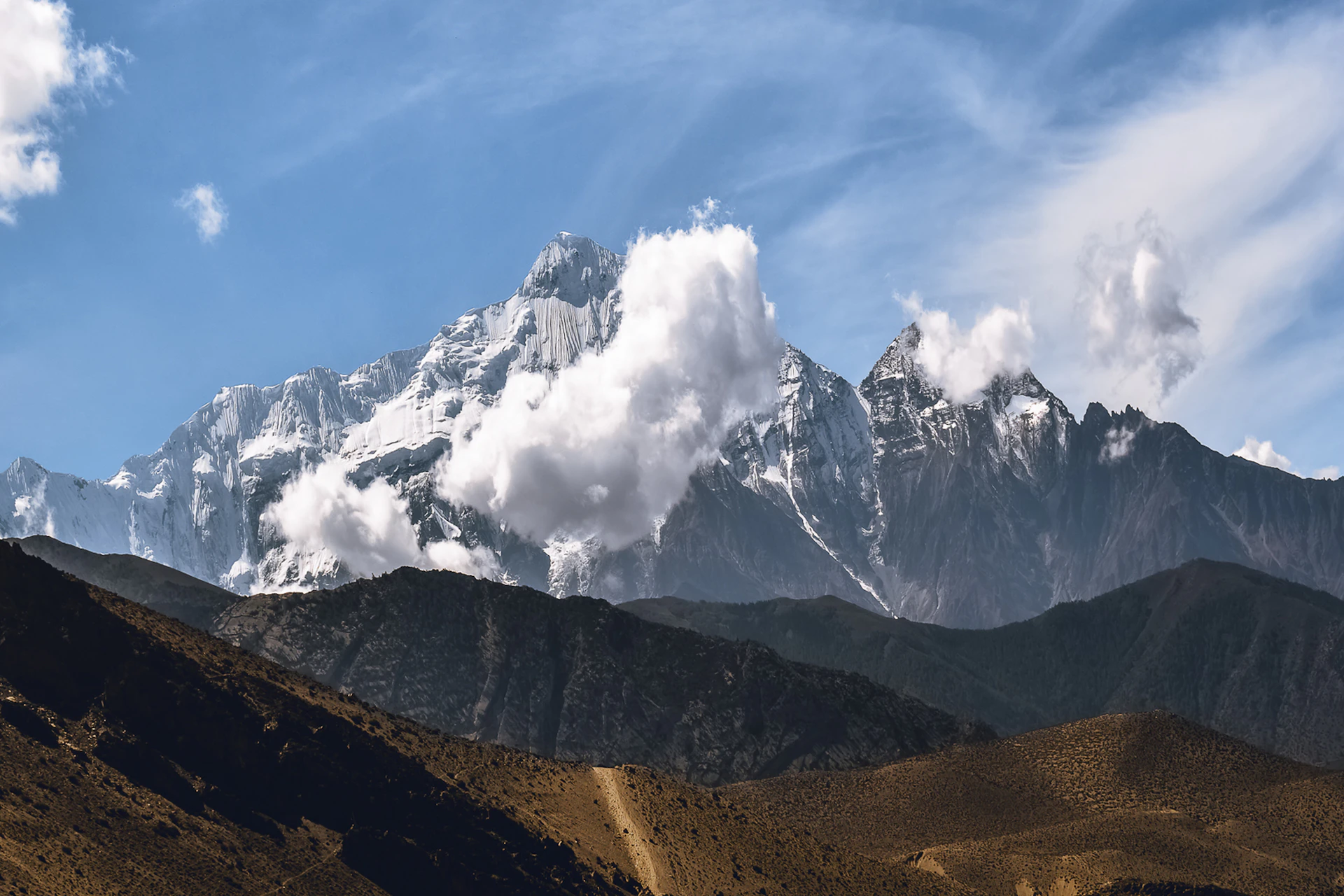 Everest region Himalaya panorama, Nepal