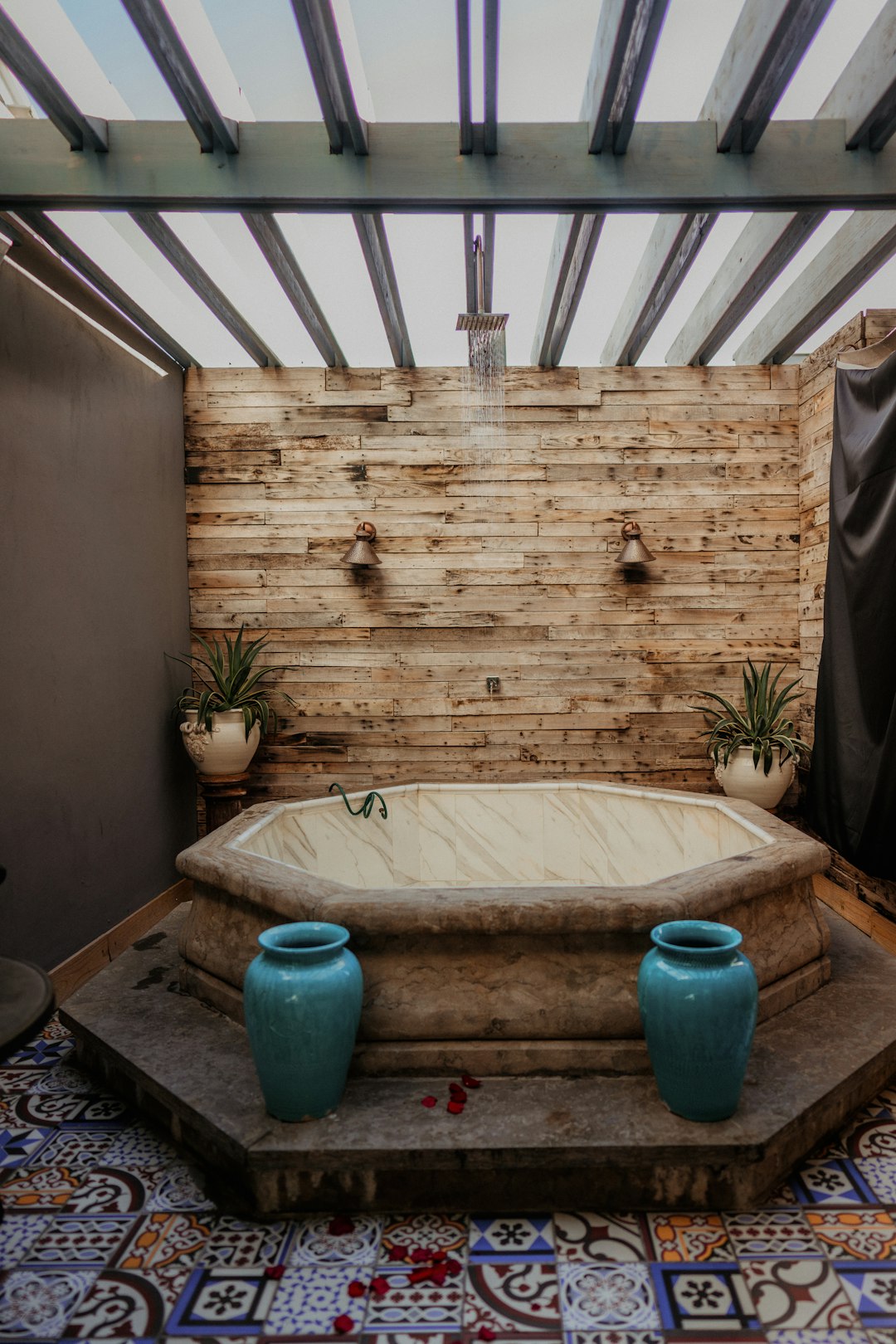 white and brown hot tub