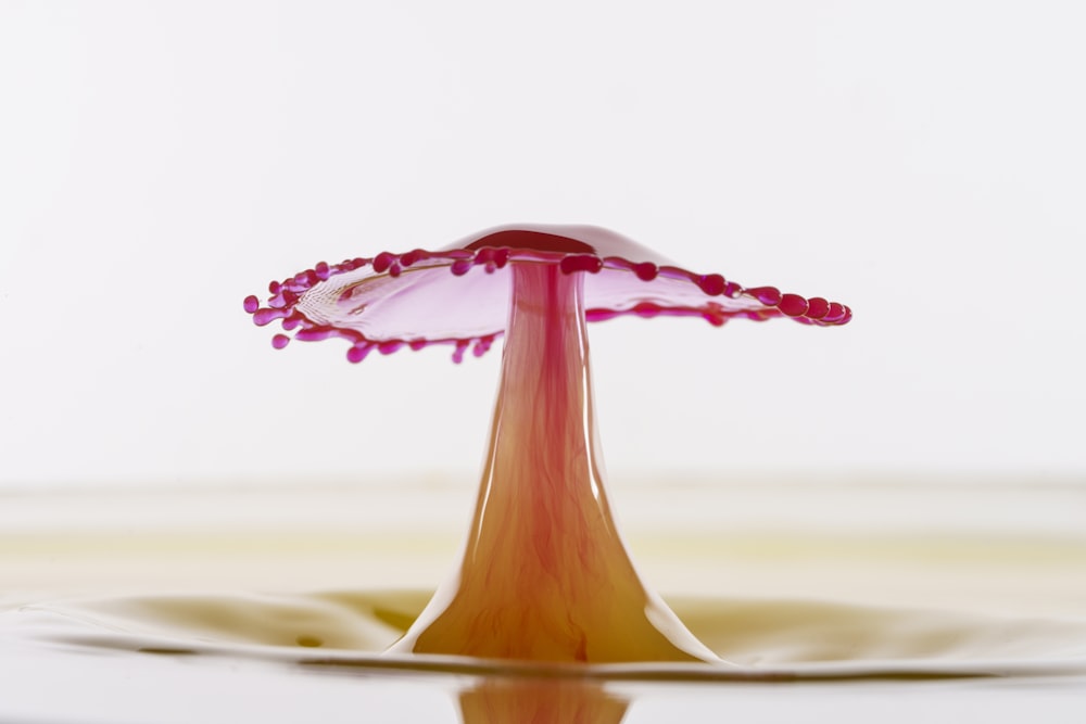 red and yellow glass vase