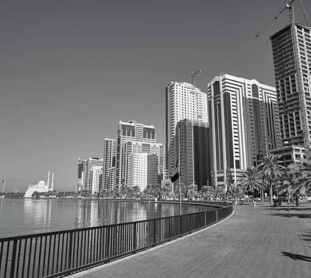 A panoramic cityscape showing upscale real estate developments linking Saudi Arabia and the USA