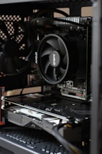 black and gray computer tower