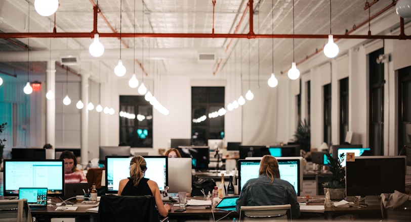 people sitting on chair in front of computer