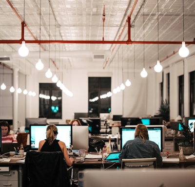 people sitting on chair in front of computer