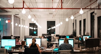 people sitting on chair in front of computer