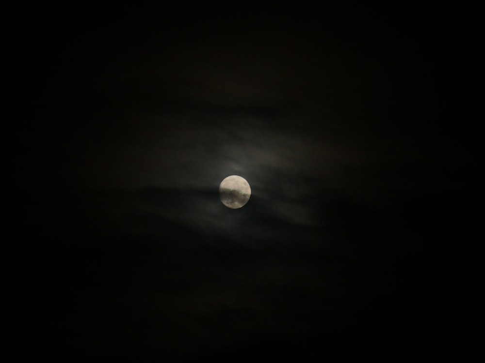 full moon in dark night sky