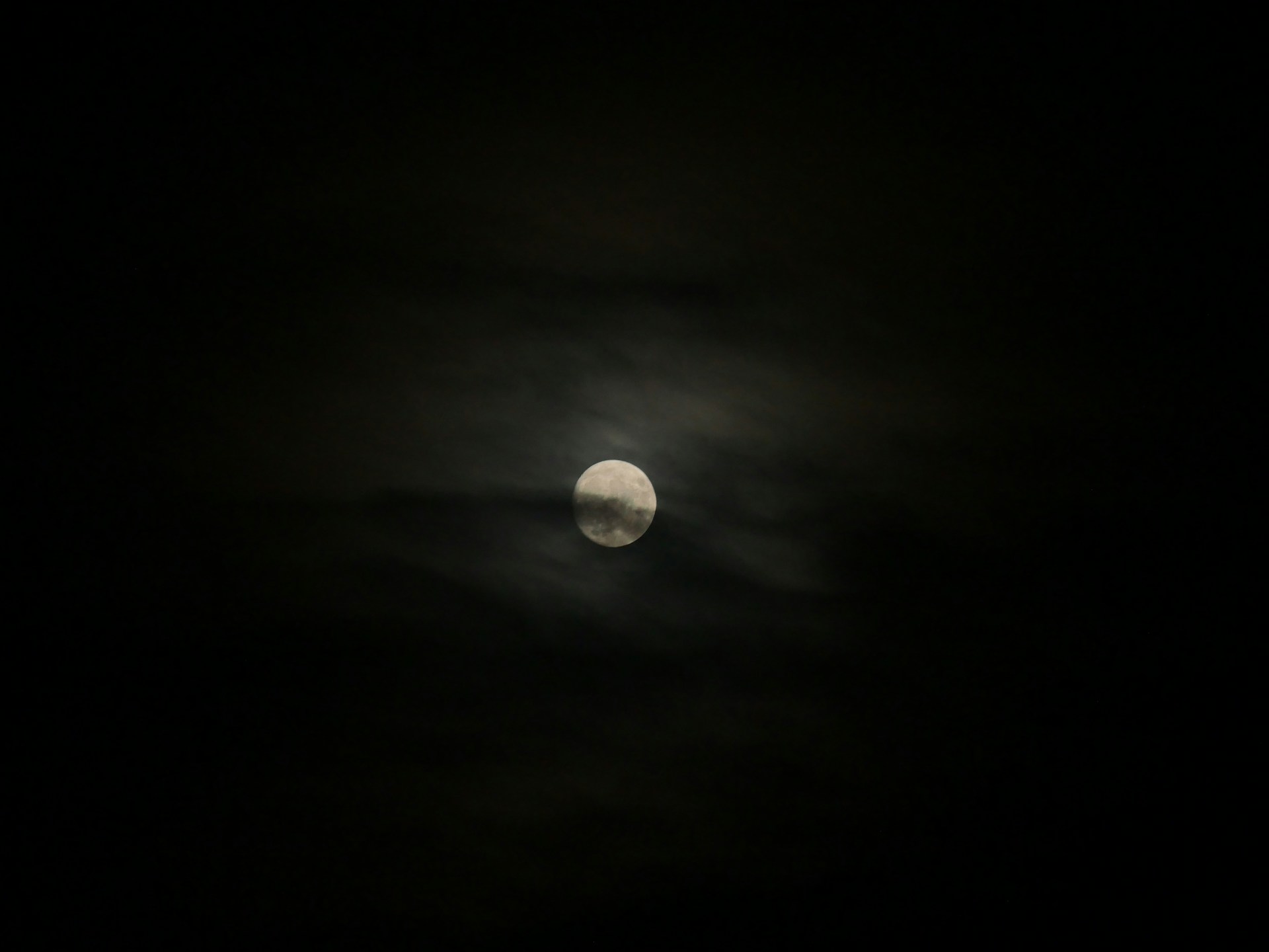 full moon in dark night sky