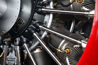 black and silver car engine