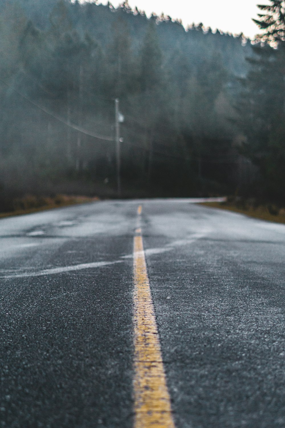 route goudronnée noire pendant la journée