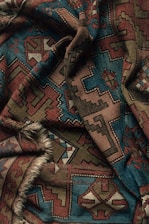 red black and white textile