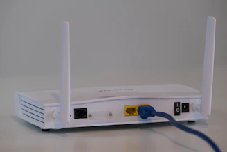 white router on white table