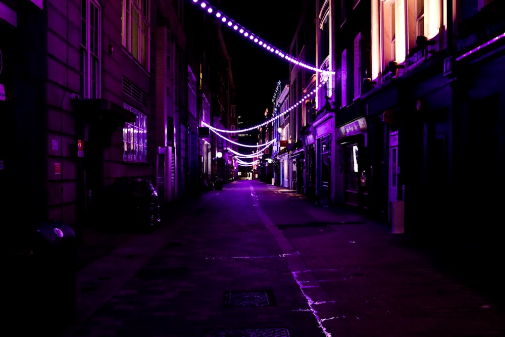 empty hallway with lights turned on during night time