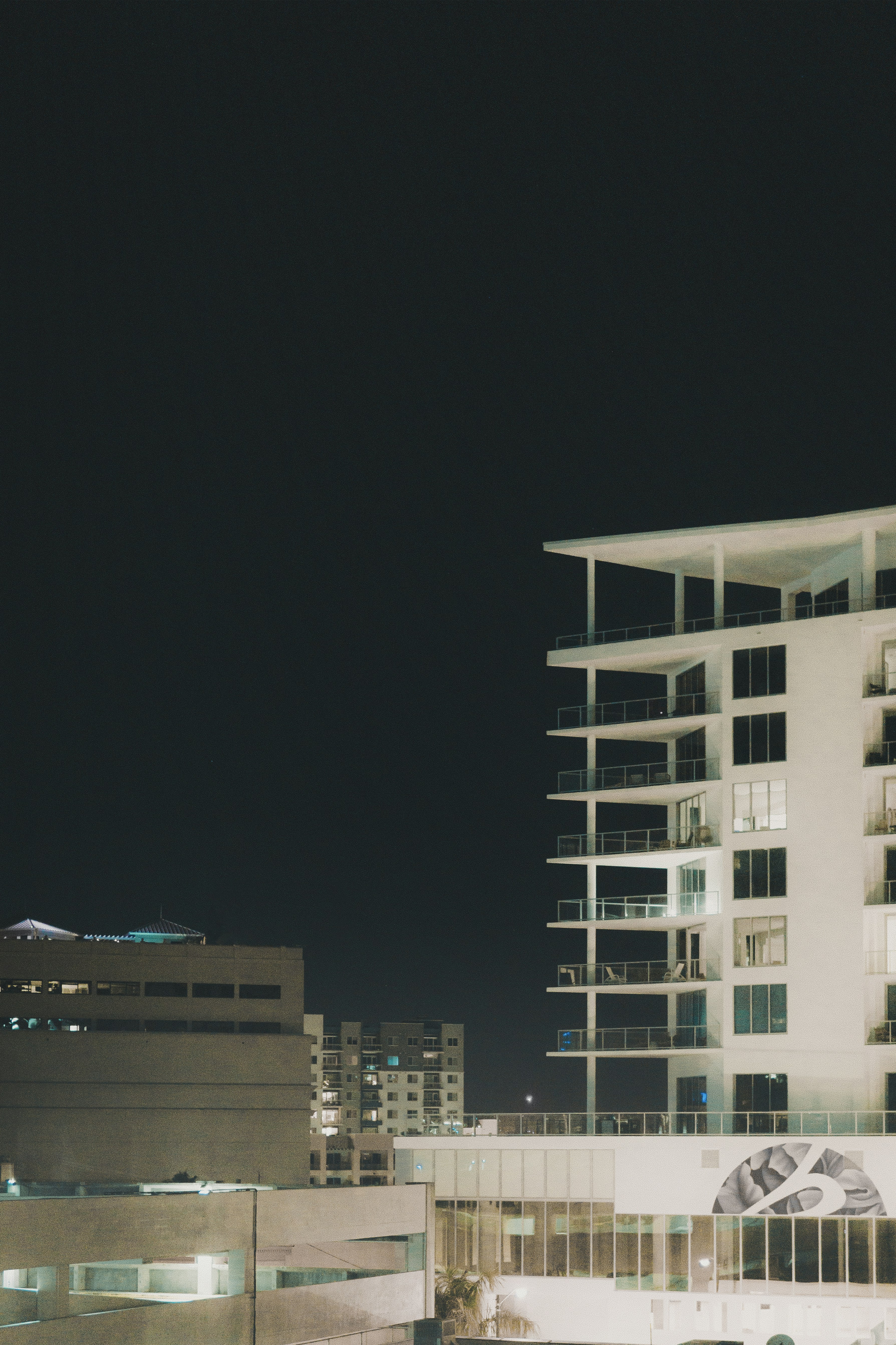 white concrete building during night time