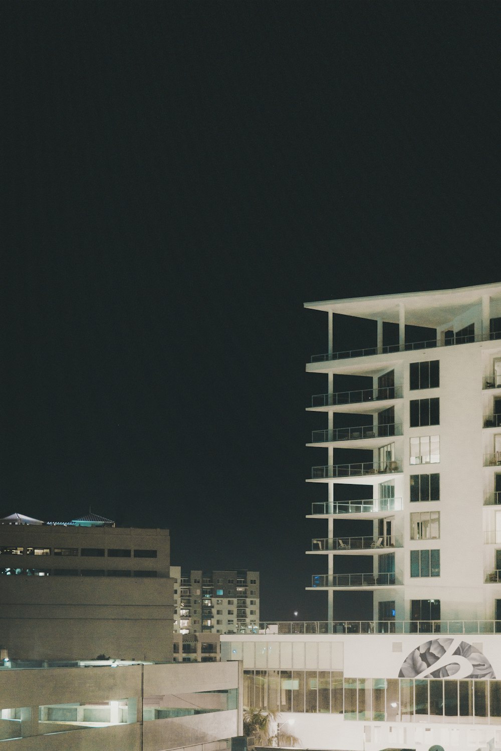 white concrete building during night time