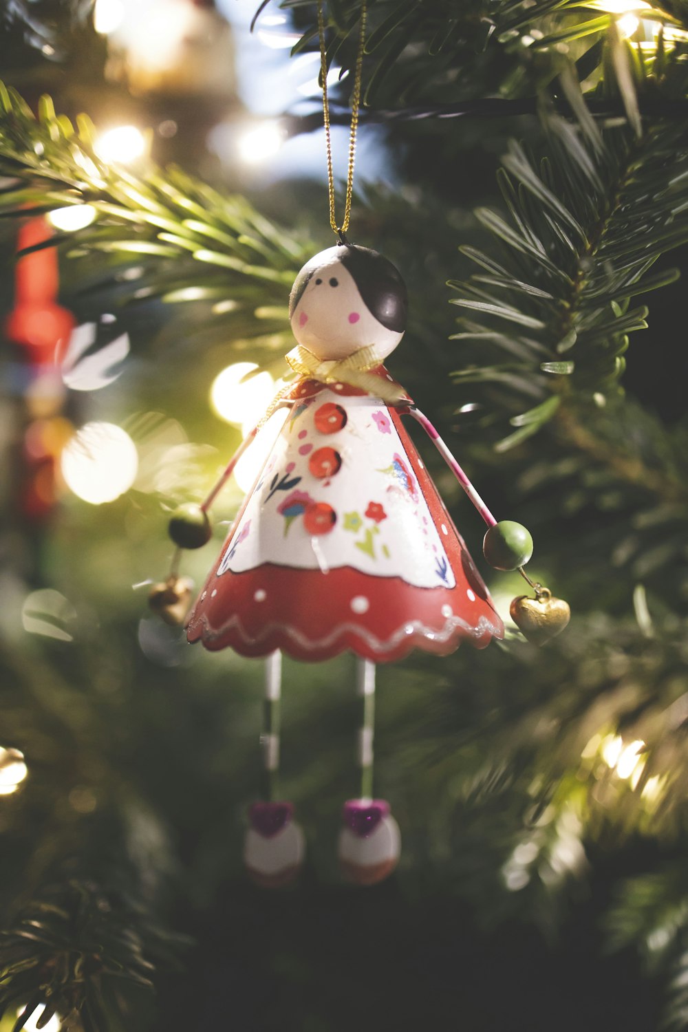 red and white snowman ornament