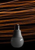 white and black light bulb