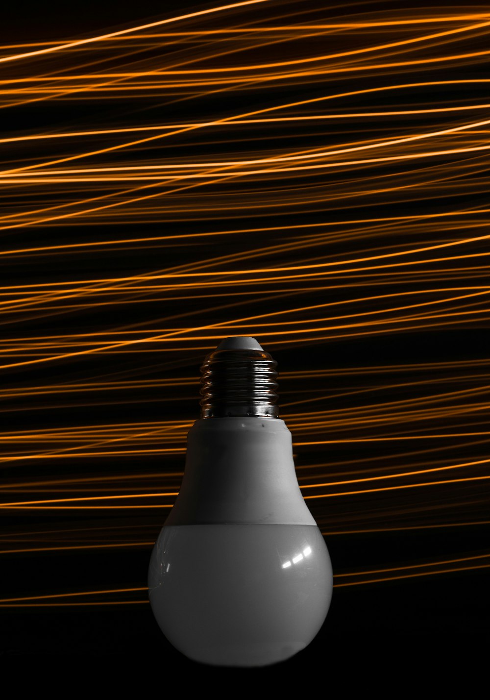 white and black light bulb