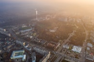 A detailed image of air quality monitoring equipment in an urban area.
