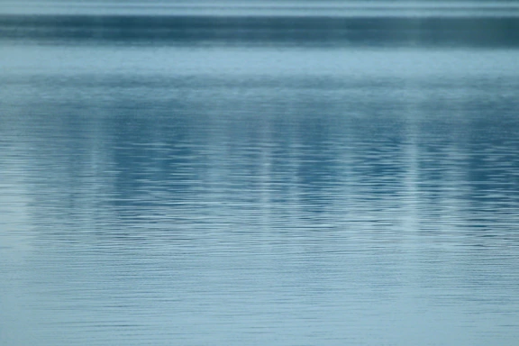 A serene blue-toned image of a calm water surface reflecting soft light, evoking wellness and tranquility.