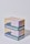 Two stacked pastel-colored boxes featuring an illustration of ocean waves. The boxes have text, including motivational phrases about mindfulness and productivity.